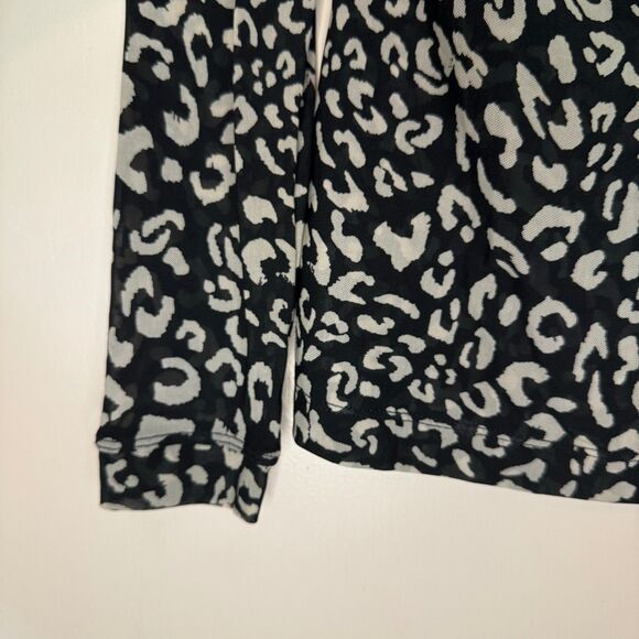 CABI woman's size small S Sweetheart animal print mesh ruched long sleeve top - Picture 6 of 11